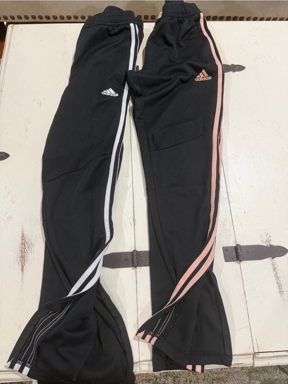 adidas Womens Black Joggers with Pink & White Side Stripes $30/e or $50/b